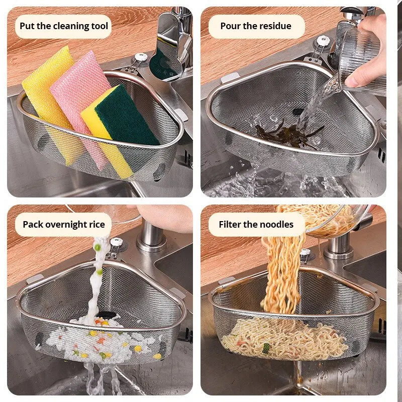 Stainless Steel Sink Triangle Drain Basket