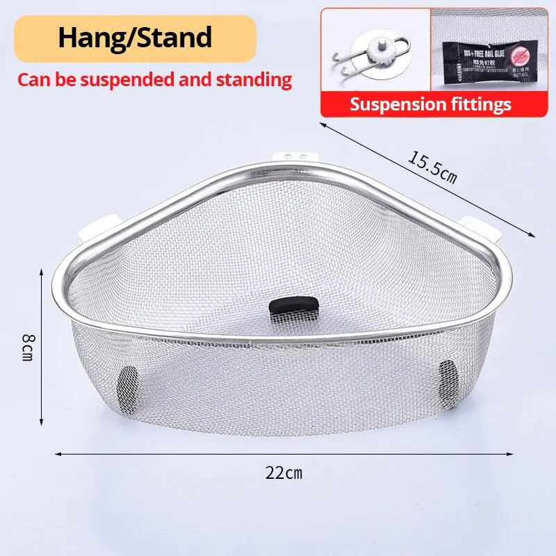 Stainless Steel Sink Triangle Drain Basket