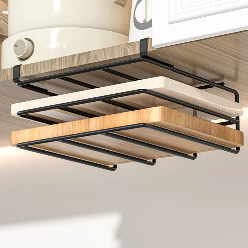 Hanging Chopping Board Rack Under Cabinet Storage