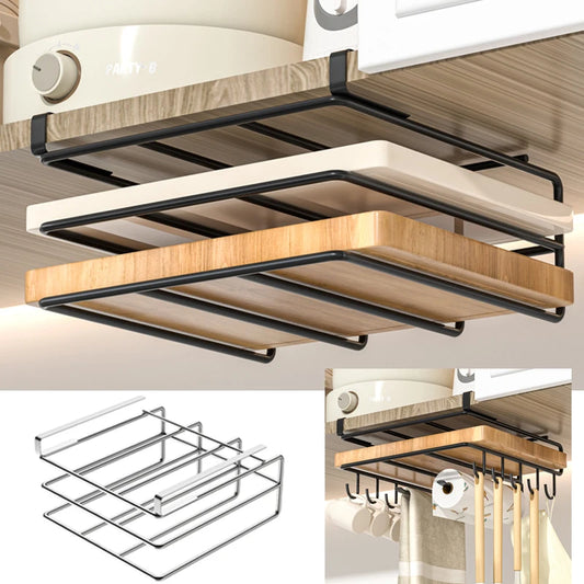 Hanging Chopping Board Rack Under Cabinet Storage